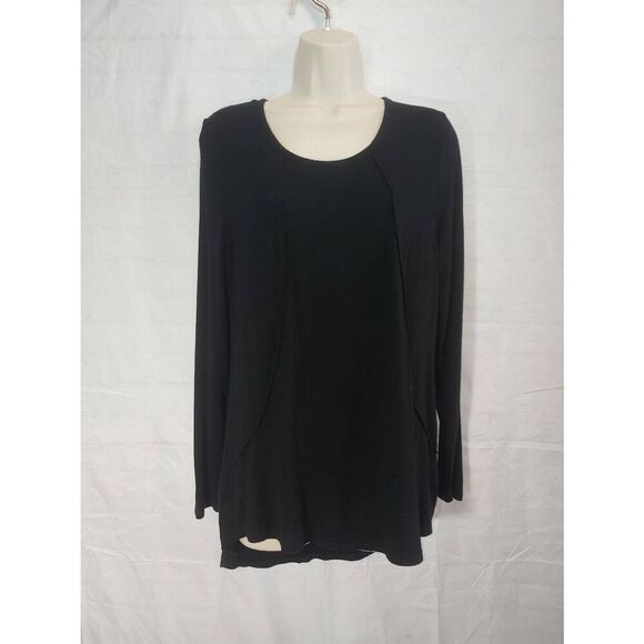 G By Giuliana Women's Size Large Black Hi-Lo Blouse - Picture 1 of 6